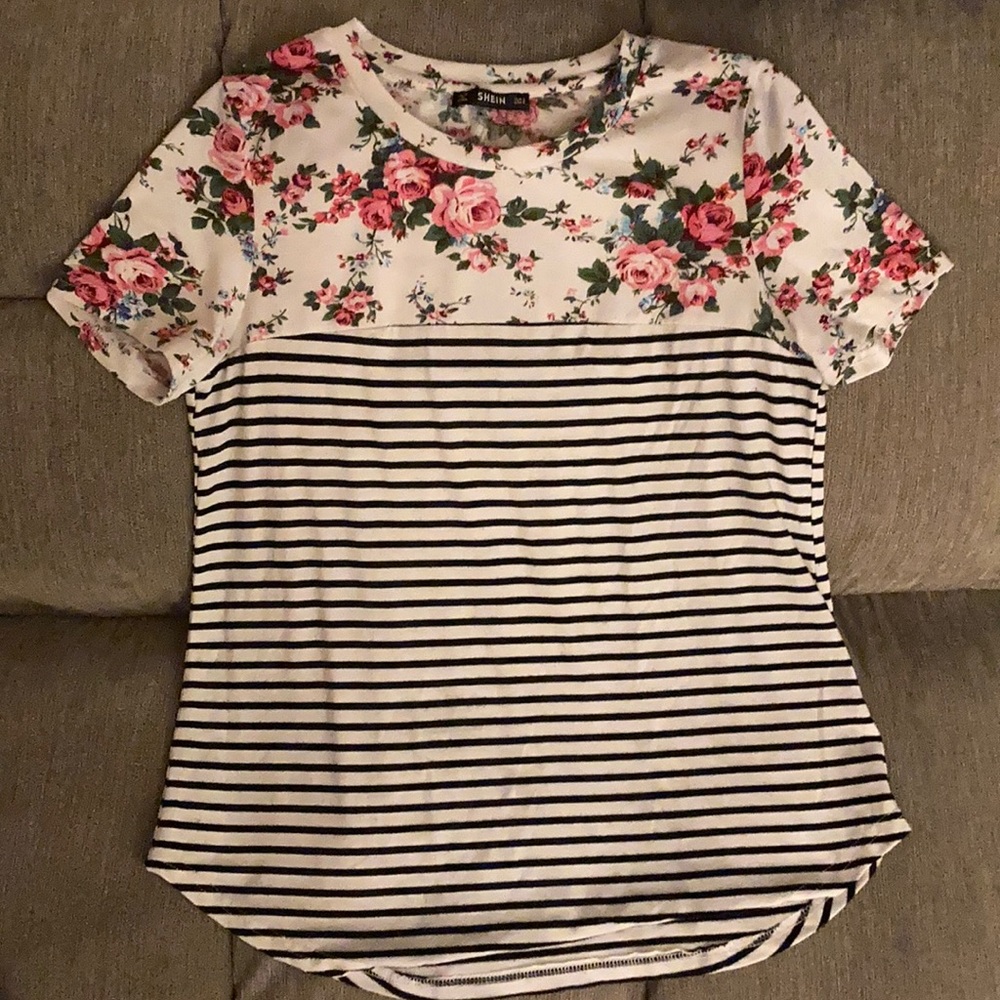 Rose striped tee